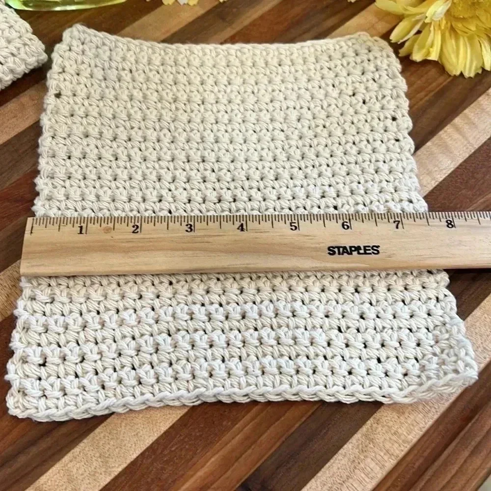 100% Cotton Handmade Washcloths - Set of 3